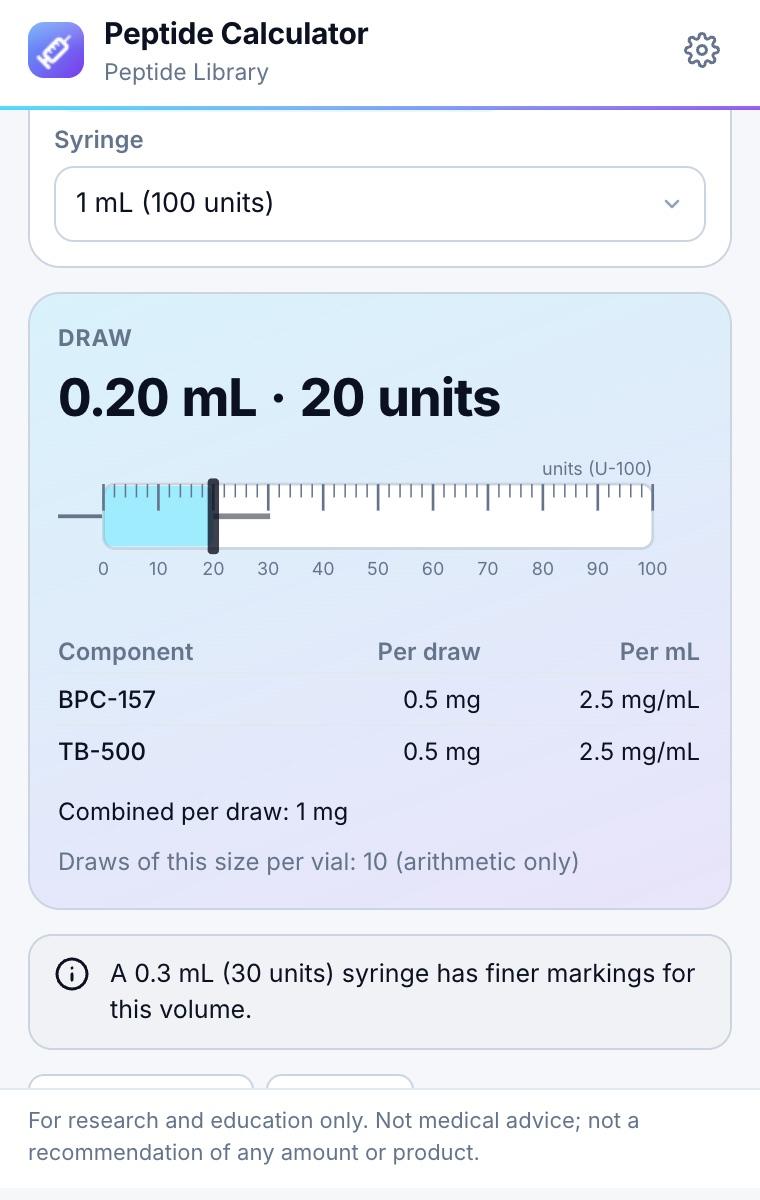 Blend calculator splitting one draw across two components