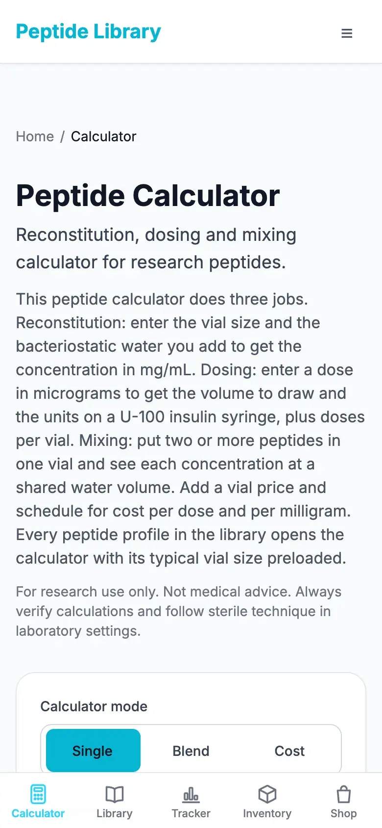 The peptide calculator