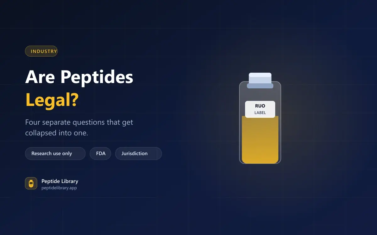 Are Peptides Legal? The Answer Depends on Four Separate Questions — Peptide Library research guide