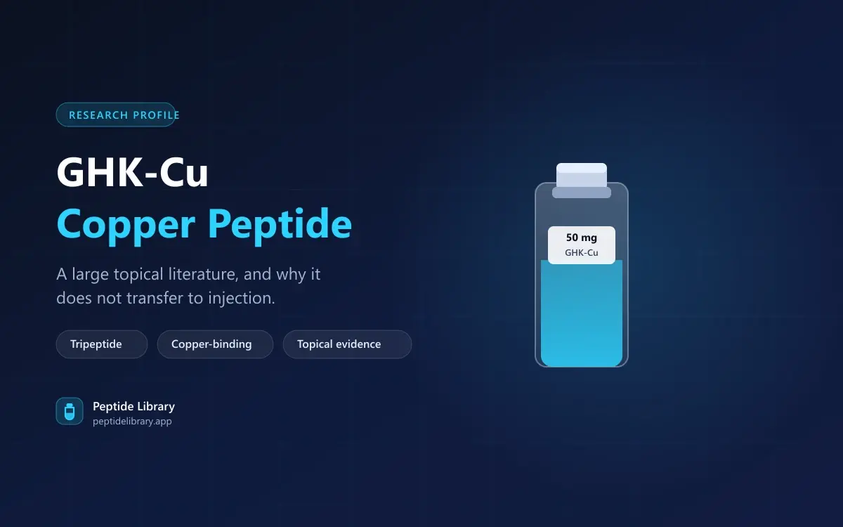 GHK-Cu: The Copper Peptide, and Why Topical and Injectable Are Not the Same Question — Peptide Library research guide