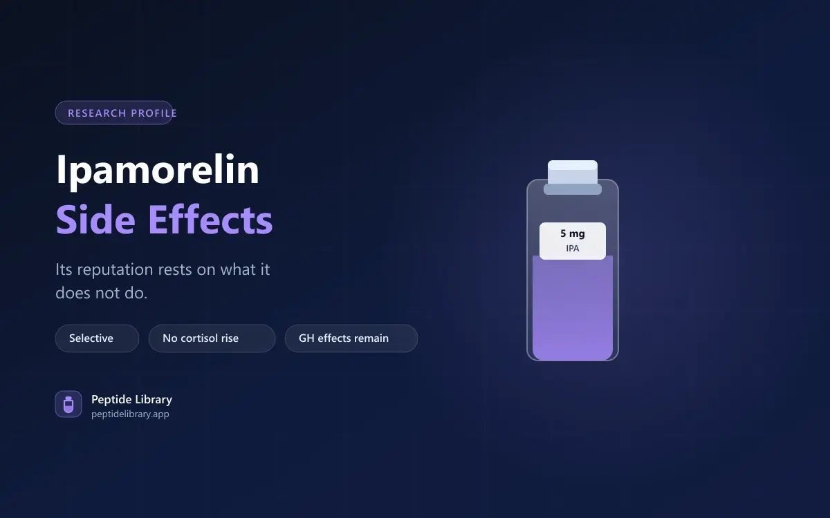 Ipamorelin Side Effects: What Selectivity Actually Removes — Peptide Library research guide