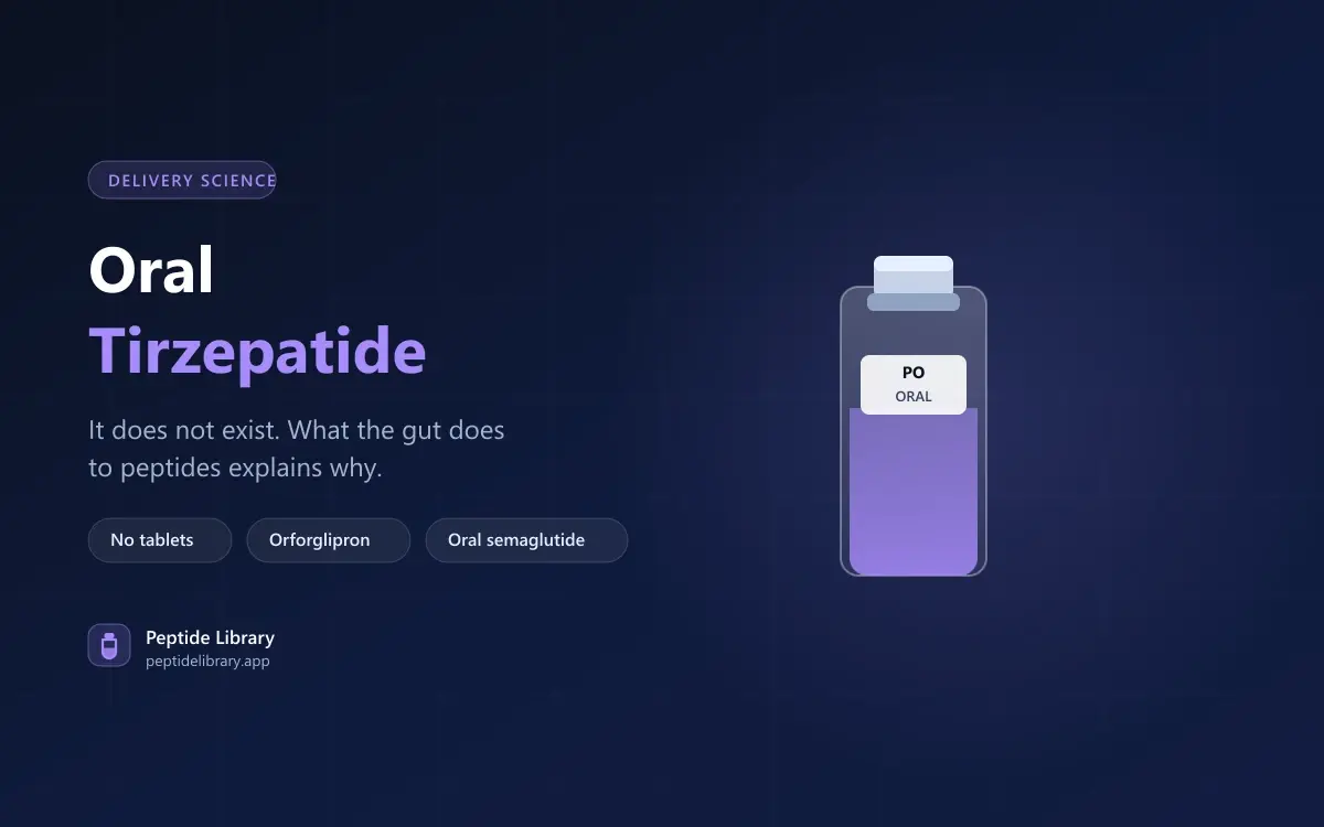Oral Tirzepatide: Why It Does Not Exist and What Does — Peptide Library research guide
