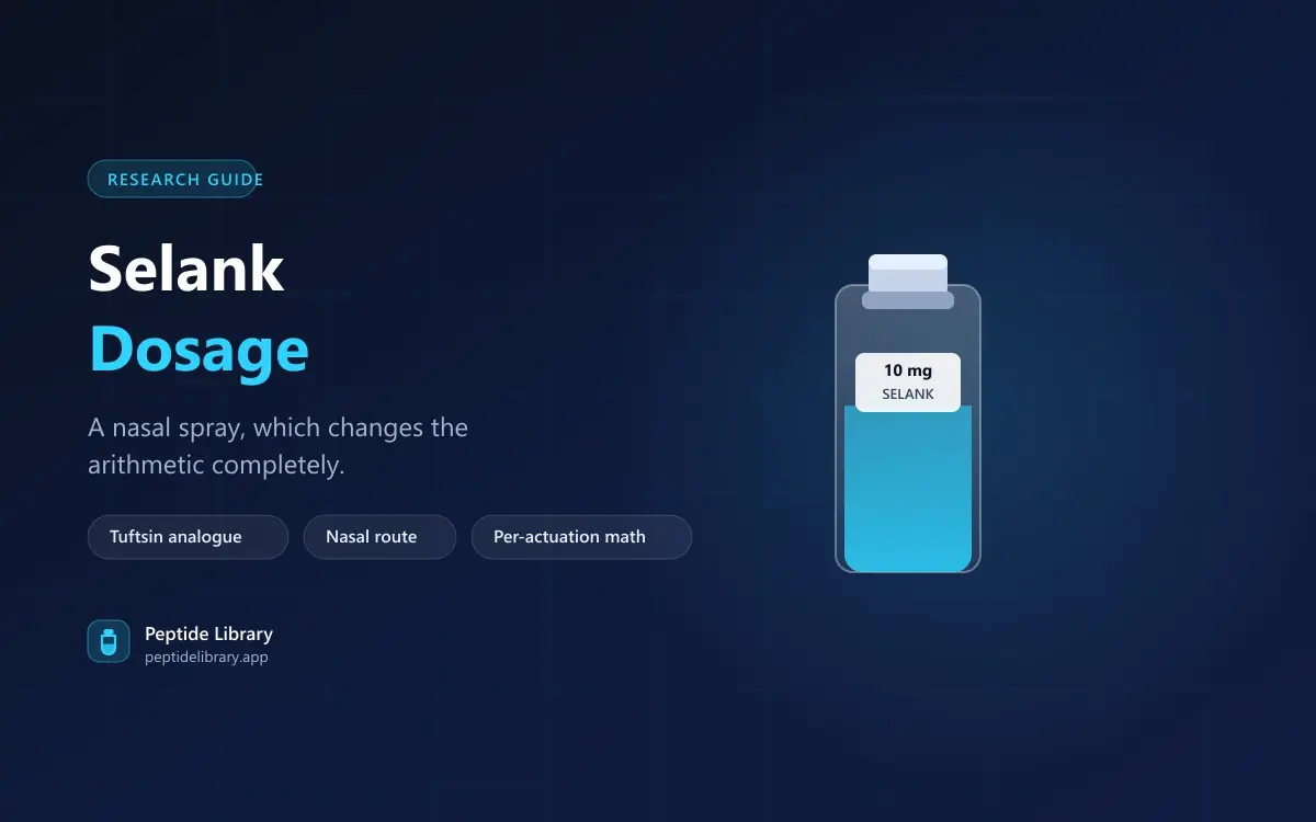 Selank Dosage: What the Nasal Route Changes — Peptide Library research guide