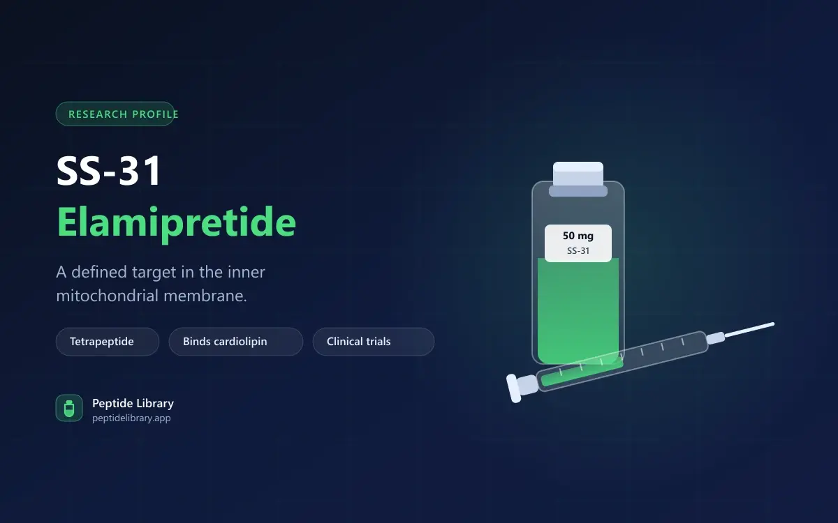 SS-31 (Elamipretide): A Peptide That Targets the Mitochondrial Membrane — Peptide Library research guide