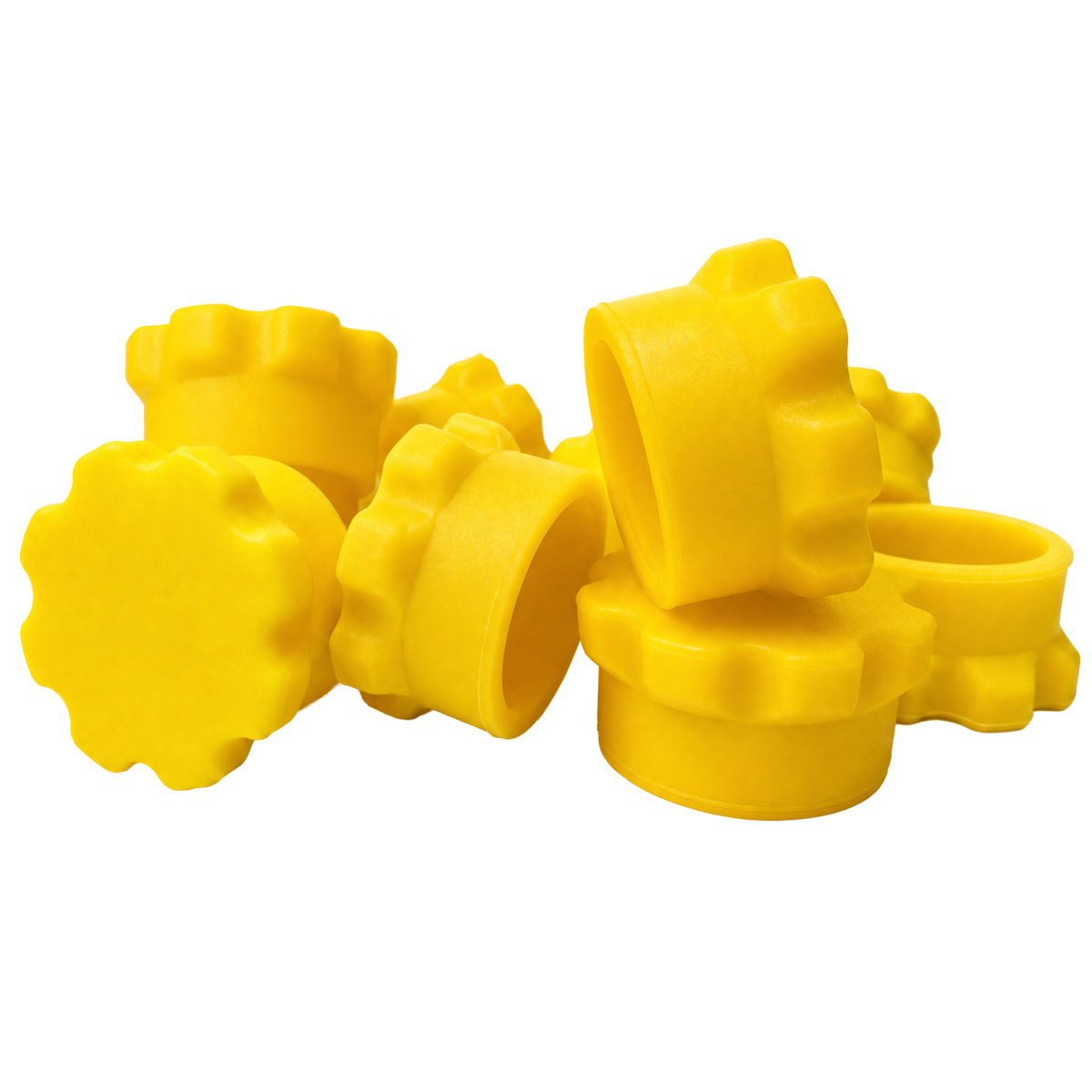 10 Pack of Reusable Rubber Peptide 3ml Vial Storage Caps (Yellow)