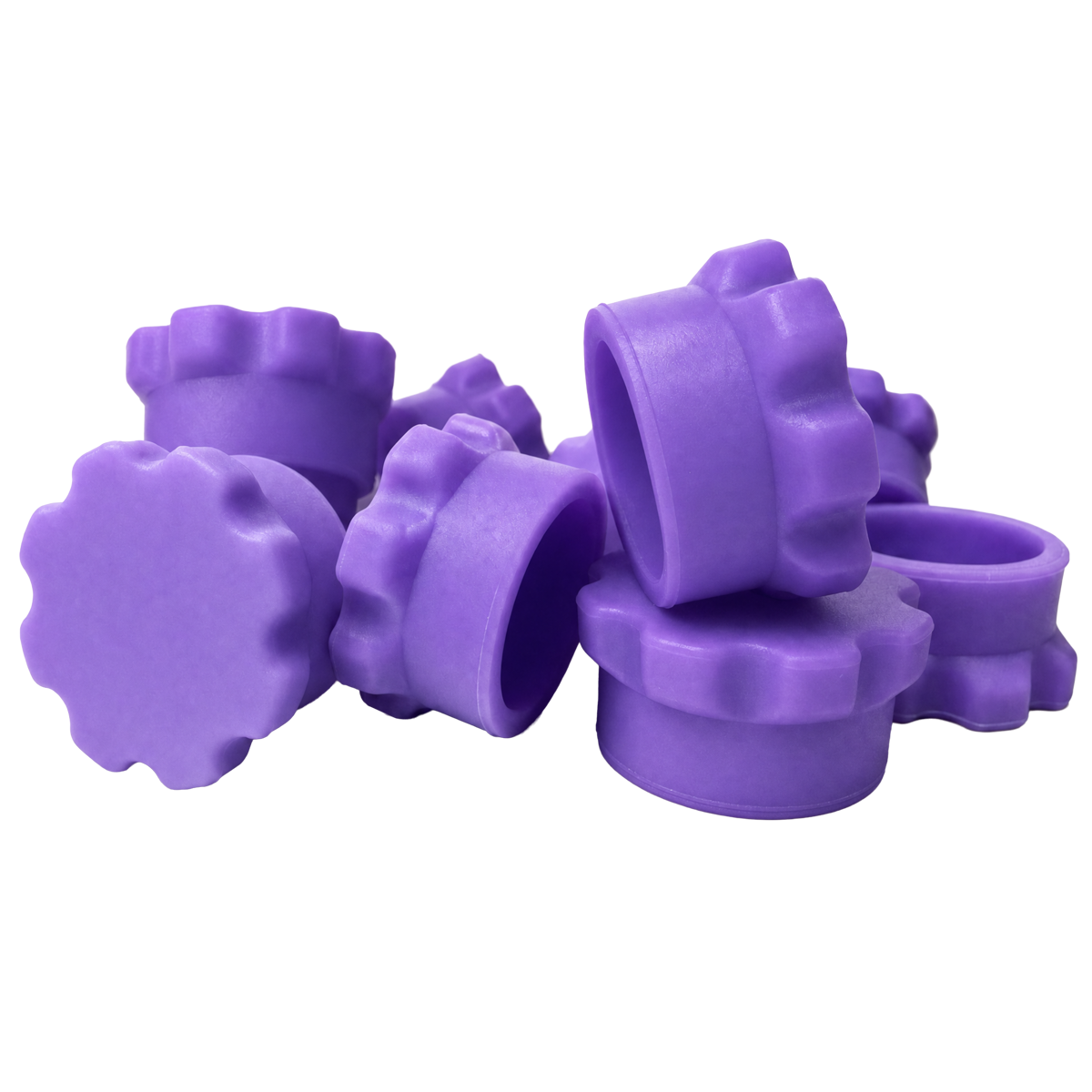 10 Pack of Reusable Rubber Peptide 3ml Vial Storage Caps (Purple)