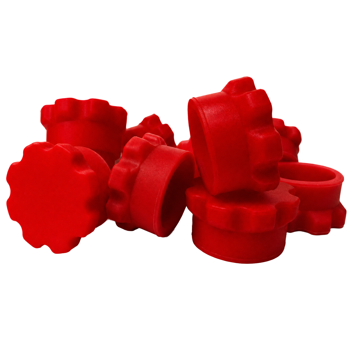 10 Pack of Reusable Rubber Peptide 3ml Vial Storage Caps (Red)