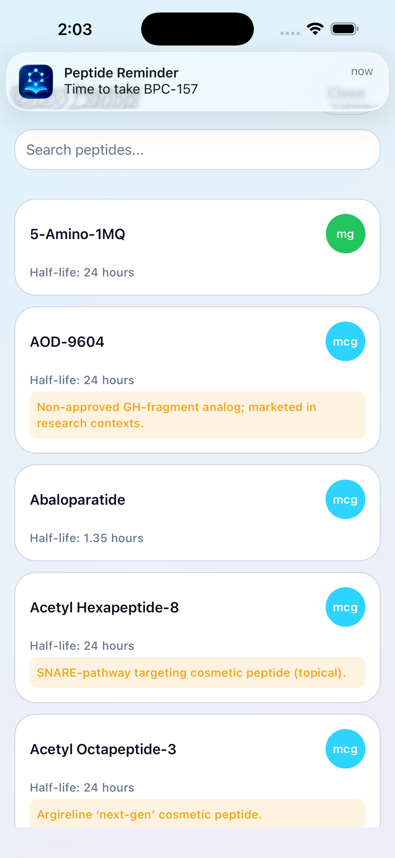 Peptide Library app screenshot 5