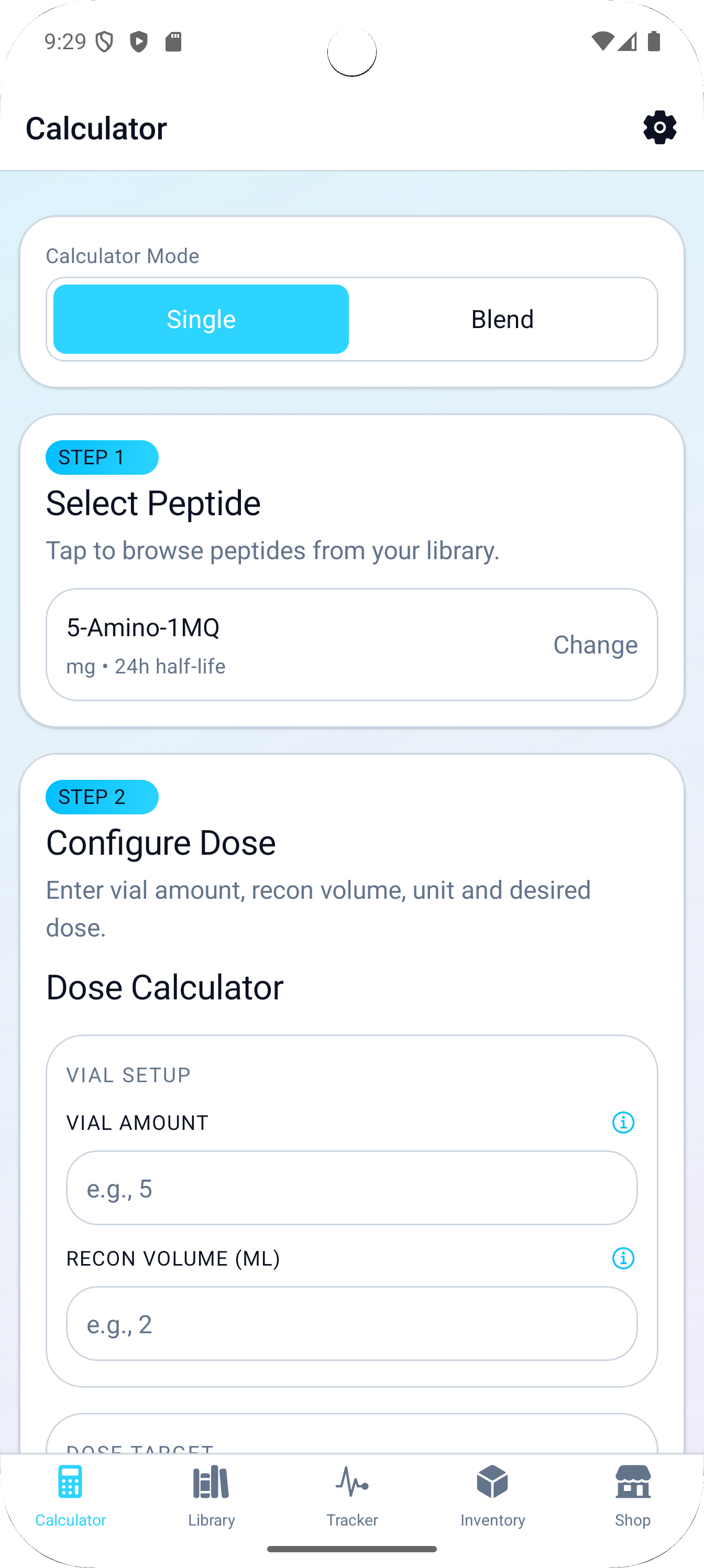 Peptide Library app screenshot